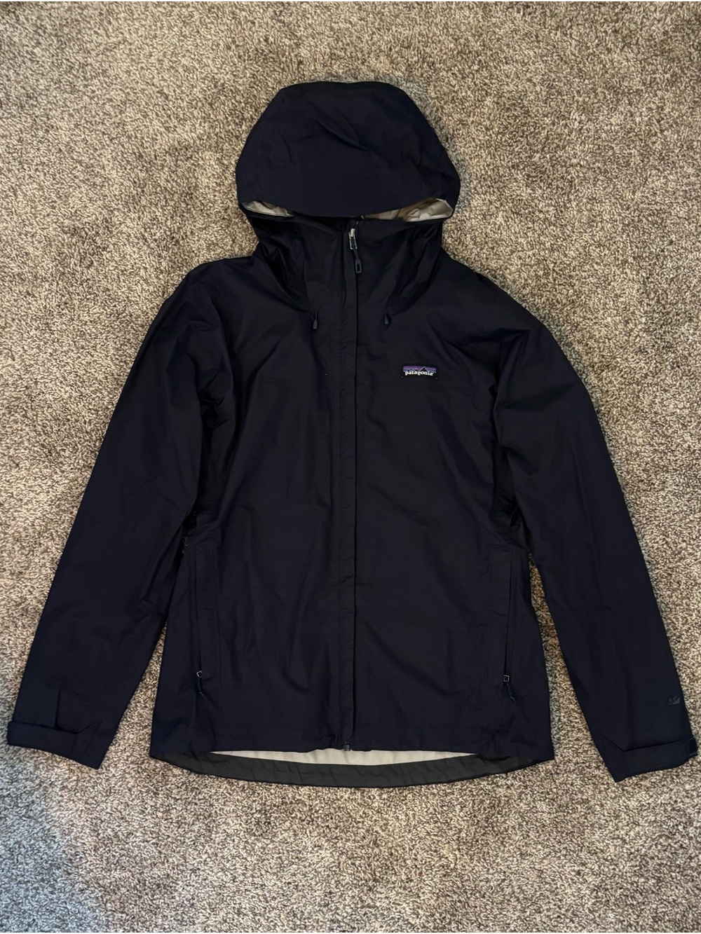 Patagonia Women's Torrentshell Rain Jacket H2No Navy Blue Zip Medium